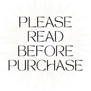 PLEASE READ BEFORE PURCHASE